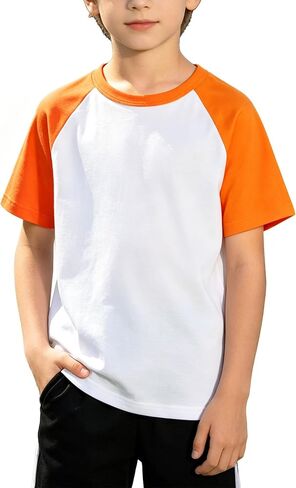 Kids Boys Girls Baseball T Shirt Toddler Baby Solid Color Tee Tops Short Sleeve Basic Blouse in Kuwait