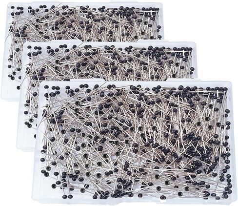 Sunenlyst Sewing Pins, 500 Pcs Straight Pins Ball Glass Head Pin with 1.5 Inch, Quilting Pins for Fabric, Black Pin for Jewelry DIY, Craft and Sewing Supplies in Kuwait