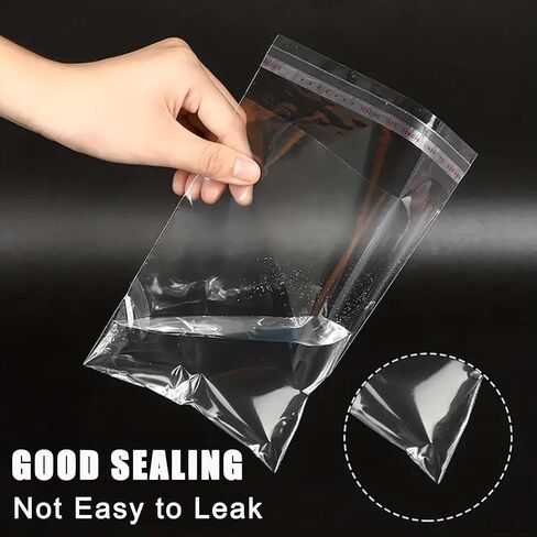 LonlyEagle 200 Pcs 5-1/2'' x 7-1/2'' Self Sealing Cellophane Bags，Clear Cellophane Cello Bags，Fit 5 X 7 Inch Cards Photos，A6 A7 Envelopes Candy，Self Adhesive for Packaging Gifts,Cookies in Kuwait