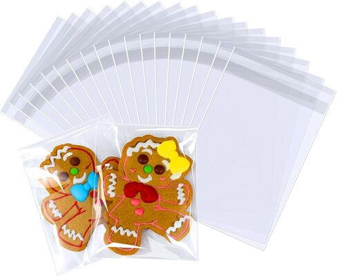 PigPotParty 4x6 in Small Clear Cellophane Treat Bags, Self-Sealing, 100 Pcs in Saudi Arabia