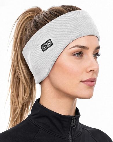 Double-Layer Ear Warmer Headband-Knit Fuzzy Lined Winter Ear Muff for Men Women Running Cycling Ear Covers in Kuwait