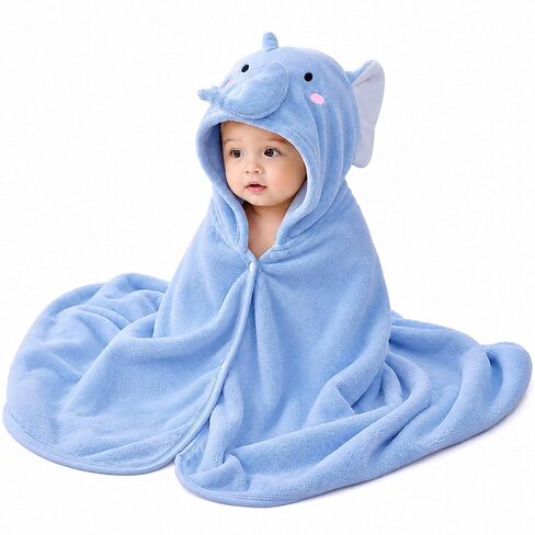 ROMASA Toddler Hooded Bath Towel Ultra Soft Towel Highly Absorbent Bathrobe Blanket for Boys Girls- 27.5" x 55" (Blue Koala) in Kuwait