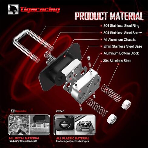 15074252 Tie Down Anchors Retractable Truck Bed Top Side D Ring - All Metal 3000 LBS Capacity (2 Pieces) in Saudi Arabia