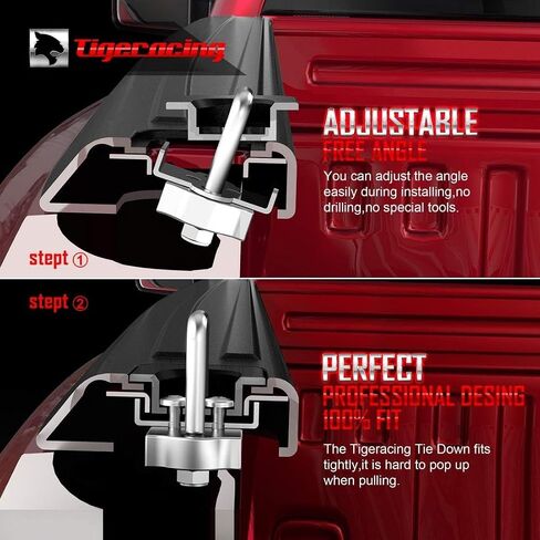 15074252 Tie Down Anchors Retractable Truck Bed Top Side D Ring - All Metal 3000 LBS Capacity (2 Pieces) in Saudi Arabia