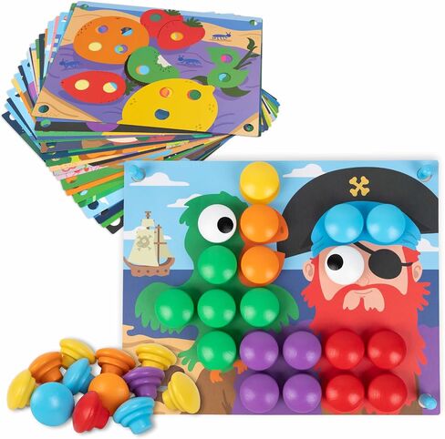 BONNYCO Button Art Toy for 2 Year Old with 50 Templates, 32 Buttons and Bag in Saudi Arabia
