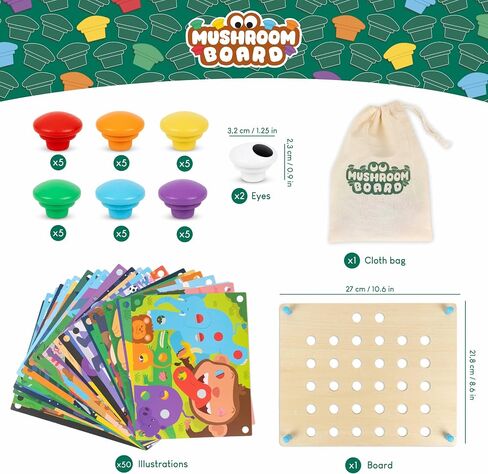 BONNYCO Button Art Toy for 2 Year Old with 50 Templates, 32 Buttons and Bag in Saudi Arabia