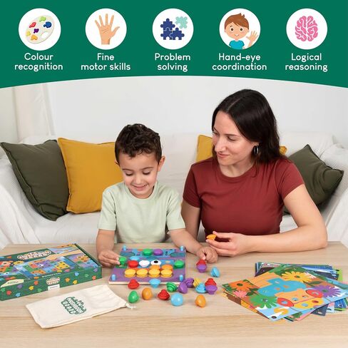 BONNYCO Button Art Toy for 2 Year Old with 50 Templates, 32 Buttons and Bag in Saudi Arabia