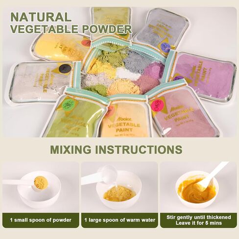 ABEIER Washable Finger Paint Powder 8 Colors Baby Safe Non-Toxic Ages 1-6+ in Kuwait