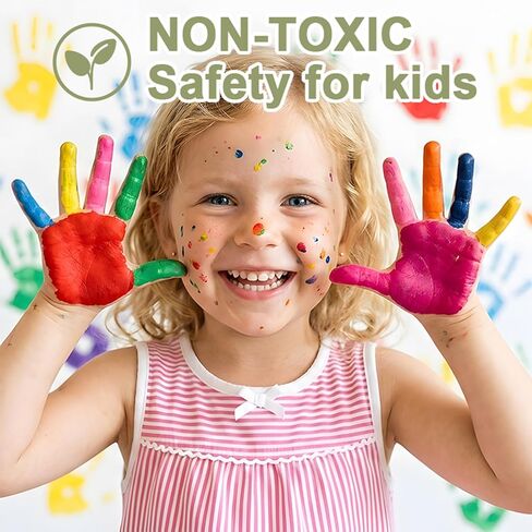 ABEIER Washable Finger Paint Powder 8 Colors Baby Safe Non-Toxic Ages 1-6+ in Kuwait