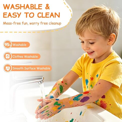 Smallbudi 12 Colors Washable Finger Paint Set for Kids 2 oz/60 ml in Kuwait