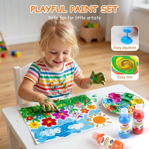 Smallbudi 12 Colors Washable Finger Paint Set for Kids 2 oz/60 ml in Kuwait