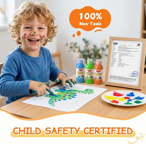 Smallbudi 12 Colors Washable Finger Paint Set for Kids 2 oz/60 ml in Kuwait