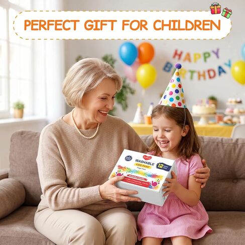 Smallbudi 12 Colors Washable Finger Paint Set for Kids 2 oz/60 ml in Kuwait
