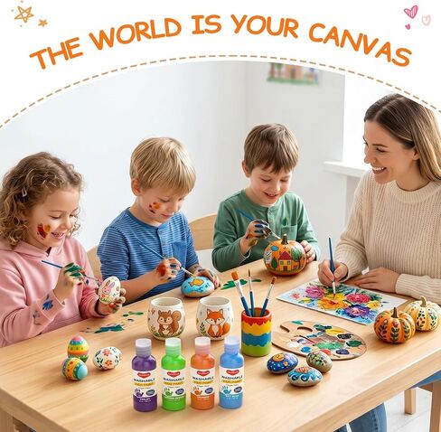 Smallbudi 12 Colors Washable Finger Paint Set for Kids 2 oz/60 ml in Kuwait