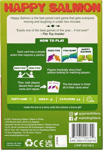 Exploding Kittens Happy Salmon, 3-8 Players, Ages 6+ Group Card Game in Kuwait