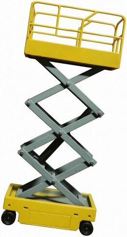 Construction Vehicle Miniature Lift Model Scale Vehicle Diorama Equipment Resin Detail Hand Finished Industrial Surface with Crossed Arm Mechanism and, Yellow, New in Saudi Arabia
