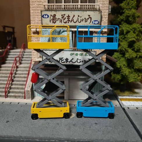 Construction Vehicle Miniature Lift Model Scale Vehicle Diorama Equipment Resin Detail Hand Finished Industrial Surface with Crossed Arm Mechanism and, Yellow, New in Saudi Arabia
