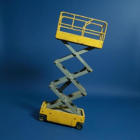 Construction Vehicle Miniature Lift Model Scale Vehicle Diorama Equipment Resin Detail Hand Finished Industrial Surface with Crossed Arm Mechanism and, Yellow, New in Saudi Arabia