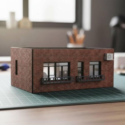 Scene Miniature House Model Diorama Building Model Display Model Architectural Model PVC Material with Realistic Balcony and Exterior Details Suitable, Style to 4 in Kuwait