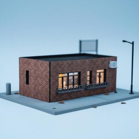Scene Miniature House Model Diorama Building Model Display Model Architectural Model PVC Material with Realistic Balcony and Exterior Details Suitable, Style to 1 in Kuwait
