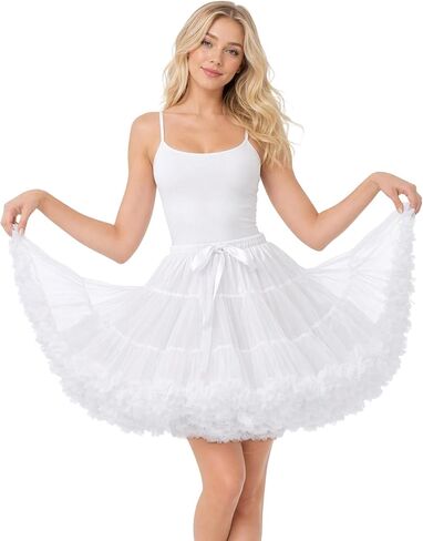 MeiLiMiYu Women's Petticoat Skirt Adult Puffy Tutu Skirt Layered Ballet Tulle Pettiskirts Dress Costume Underskirt in Kuwait