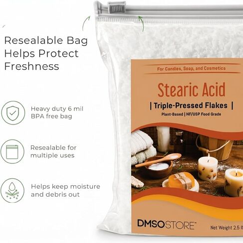 Stearic Acid Flakes for Soap, Candles & Cosmetics, 5 lb in Saudi Arabia