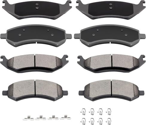 AUTOMUTO Ceramic Brake Pads Kits, Front Rear 8pcs Brakes Pads Set fit for 07 08 09 for Chrysler Aspen, 07 08 09 for Dodge Durango, 06 07 08 09 10 for Dodge for Ram 1500, 11 12 13 14 for Ram 1500 in Kuwait