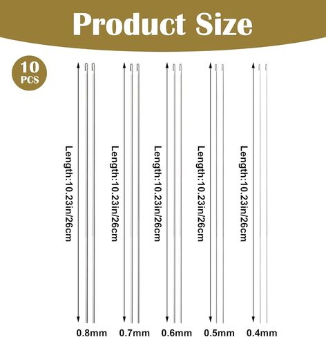Bead Spinner Needles, 10 PCS Beading Needles for Seed Beads (0.4mm-0.8mm) in Kuwait