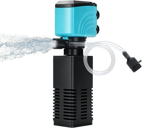 DaToo Aquarium Filter 5-15 Gallon Fish Tank Filter 120GPH Powerful Pump for Aquariums Adjustable Air Flow Submersible Internal Aquarium Filters for Pond Wavemaker Air Supply Freshwater and Saltwater in Kuwait
