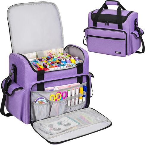 Rolling Craft Bag, Craft Bag with Wheels for Scrapbook Supplies, Large Scrapbook Tote with 15.6'' Laptop Sleeve, Rolling Art Supply Storage for Scrapbooking Tools, Gray in Kuwait