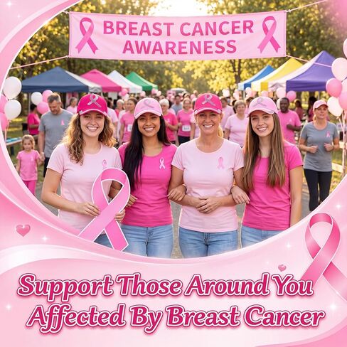 Newcotte 6 Pcs Breast Cancer Awareness Vintage Baseball Cap Gifts Embroidered Breast Cancer Hats for Women Hope Pink Ribbon Hats in Kuwait