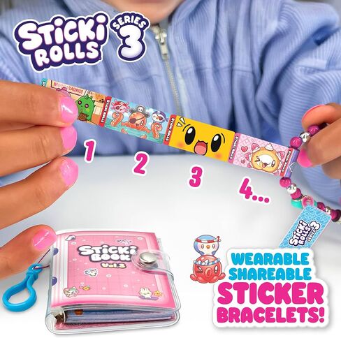 Sticki Rolls Sticker Book Toy Bracelet - 120 Holographic Stickers in Kuwait
