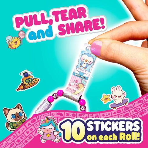 Sticki Rolls Sticker Book Toy Bracelet - 120 Holographic Stickers in Kuwait