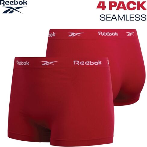 ملابس داخلية نسائية من Reebok - سراويل داخلية قصيرة بدون خياطة عالية الخصر مقاس كبير (4 عبوات) in Kuwait