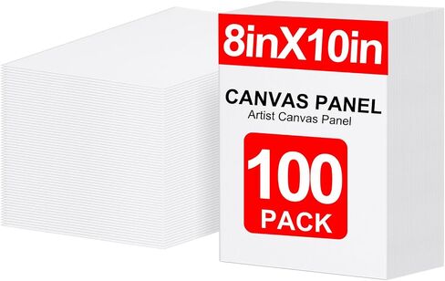 100Pack 8x10 Inch Premium Flat Canvas Panels for Acrylic and Oil Painting in Kuwait