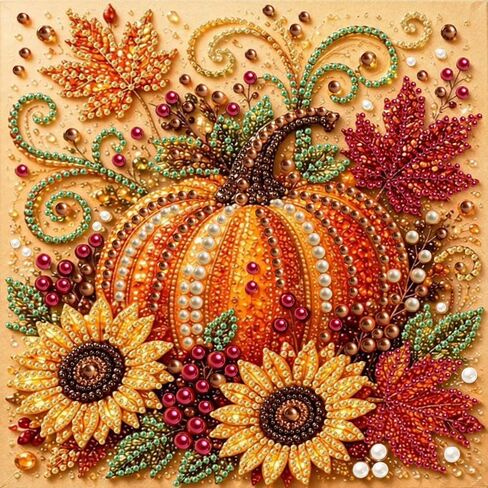 Autumn Pearl Art Kit, 3D Fall Pumpkin Diamond Art for Adults DIY in Kuwait