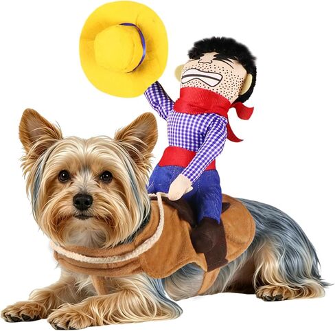 Dog Halloween Costumes, Funny Dog Cowboy Rider Costume, Adjustable Pet Halloween Cosplay Costume for Small Medium Large X-Large Dogs (XX-Large) in Kuwait