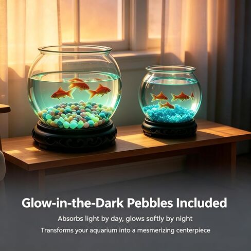 Plastic Fish Bowl Set of 2, Betta Tank with Stand, 1.8+0.8 Gal in Saudi Arabia