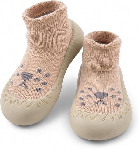 Exegawe Baby Sock Shoes Toddler Cartoon Soft Rubber Sole Non Slip Floor Slipper for Boys Girls First Walking in Kuwait