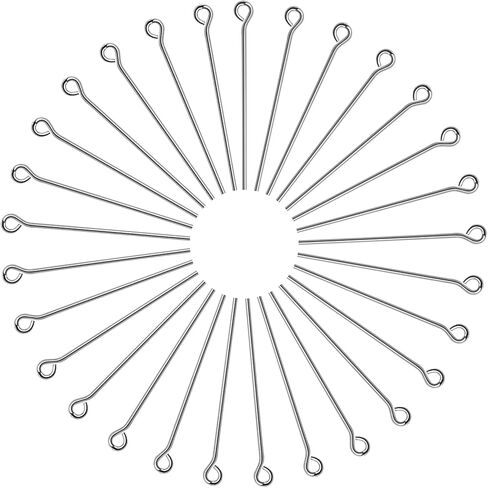 TOAOB 200pcs Stainless Steel Eye Pins for Jewelry Making Long 15mm Silver in Kuwait