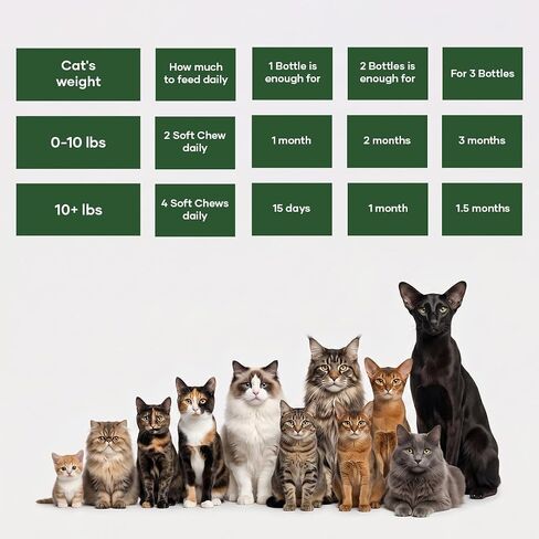 Hairball Formula for Cats – Soft Chews with Omega-3 & Biotin | Cat Hairball Support for Healthy Digestion, Less Shedding & Skin and Coat – Indoor Cats & Kittens in Saudi Arabia