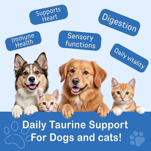 Taurine for Cats & Dogs - High Purity Taurine Powder for All Life Stages - 200 Servings - Unscented - Supports Heart & Vision - 7.05 oz (200g) in Kuwait