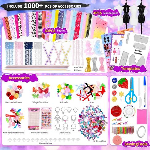 MPQMPQ 1000+ PCS Fashion Designer Kits for Girls Age 6 7 8 9 10 11 12+ in Kuwait