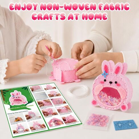 Gipony Sewing Kit for Kids Ages 6-12, Kids Sewing Kit with 6 DIY Forest Animal Craft Kits, Pre-Punched Felt & Instructions, Learn to Sew, Stitch Gifts for Girls, 6 & 7 Year Old Girl Birthday Gift in Kuwait