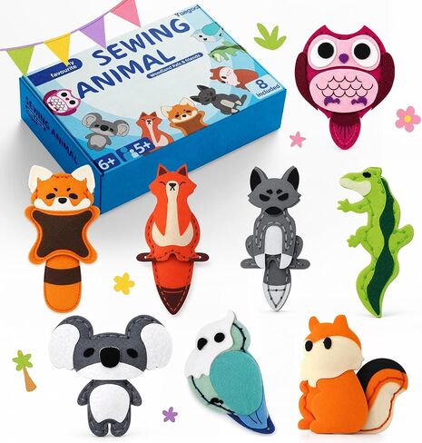 yuegool 8 Woodland Pals Sewing Kit for Kids Ages 6+, Felt DIY Craft Set in Saudi Arabia