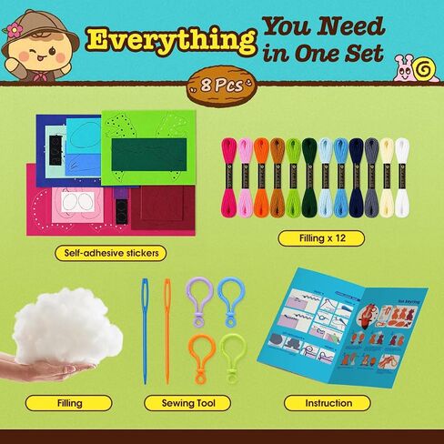 yuegool 8 Woodland Pals Sewing Kit for Kids Ages 6+, Felt DIY Craft Set in Saudi Arabia