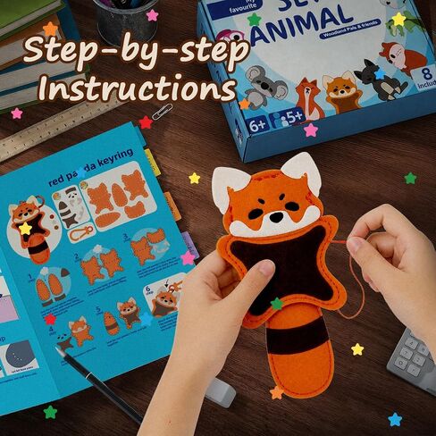yuegool 8 Woodland Pals Sewing Kit for Kids Ages 6+, Felt DIY Craft Set in Saudi Arabia