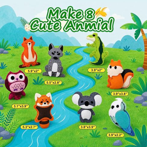 yuegool 8 Woodland Pals Sewing Kit for Kids Ages 6+, Felt DIY Craft Set in Saudi Arabia