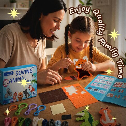 yuegool 8 Woodland Pals Sewing Kit for Kids Ages 6+, Felt DIY Craft Set in Saudi Arabia