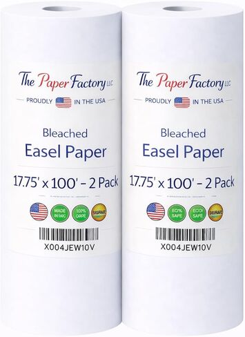 Durable Art Easel Paper Roll 17.75" x 100 Feet 2 Pack for Kids Crafts, Drawing & Painting – White Easel Paper Roll for Art Tables, Classrooms & Home Projects in Saudi Arabia